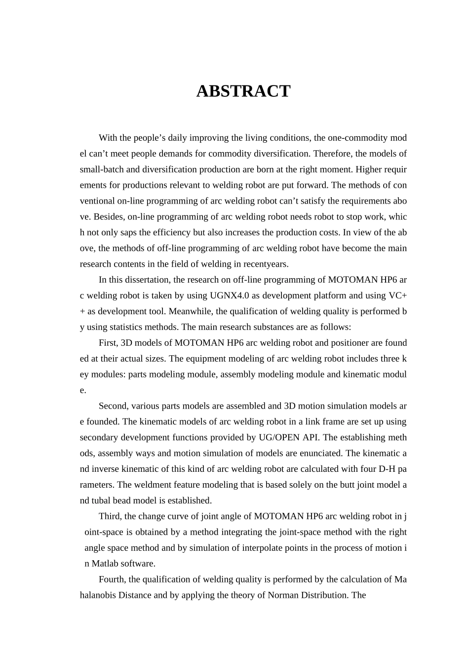 基于UG的弧焊机器人离线偏程与统计方法的焊接质量判定分析研究 机械制造自动化专业_第2页