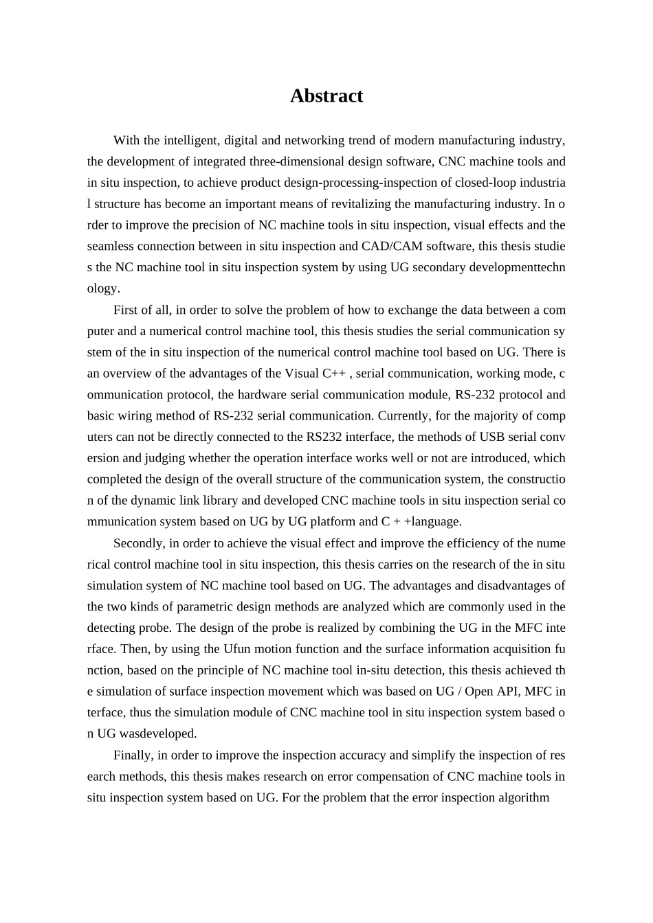 基于UG的数控机床原位检测系统研究分析 机械制造自动化专业_第2页