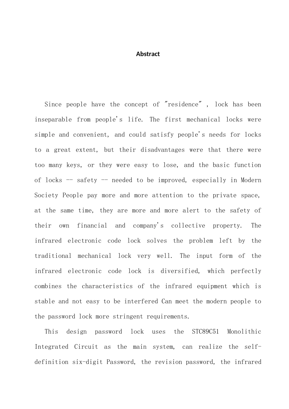 基于单片机的红外遥控电子密码锁分析研究  电子信息工程管理专业_第2页