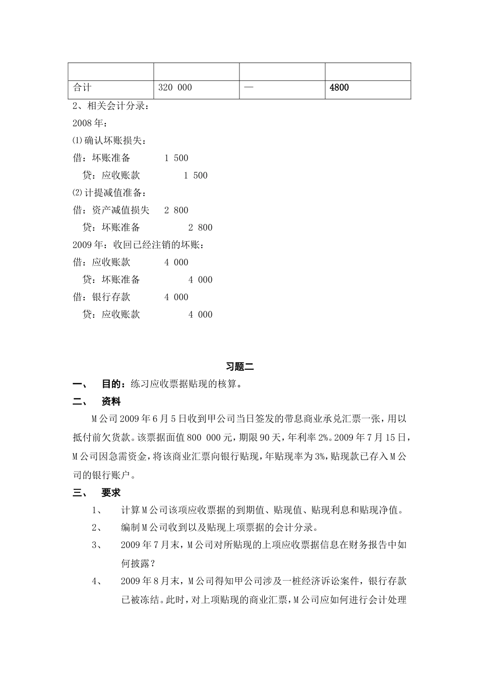 《中级财务会计(一)》作业坏账_第2页