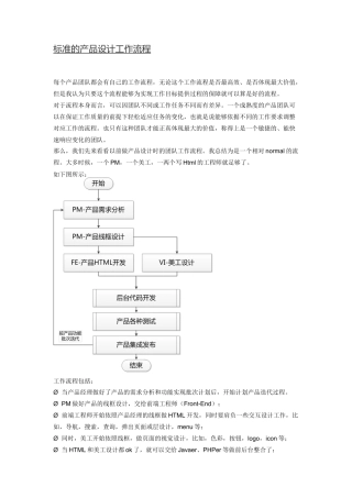标准的产品设计工作流程