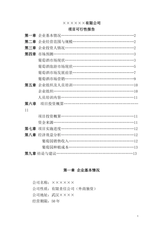 葡萄酒企业商业计划书