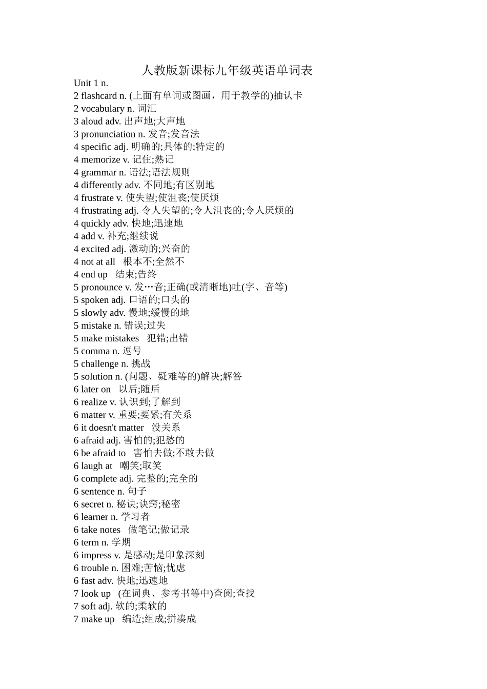 人教版新课标九年级英语单词表_第1页