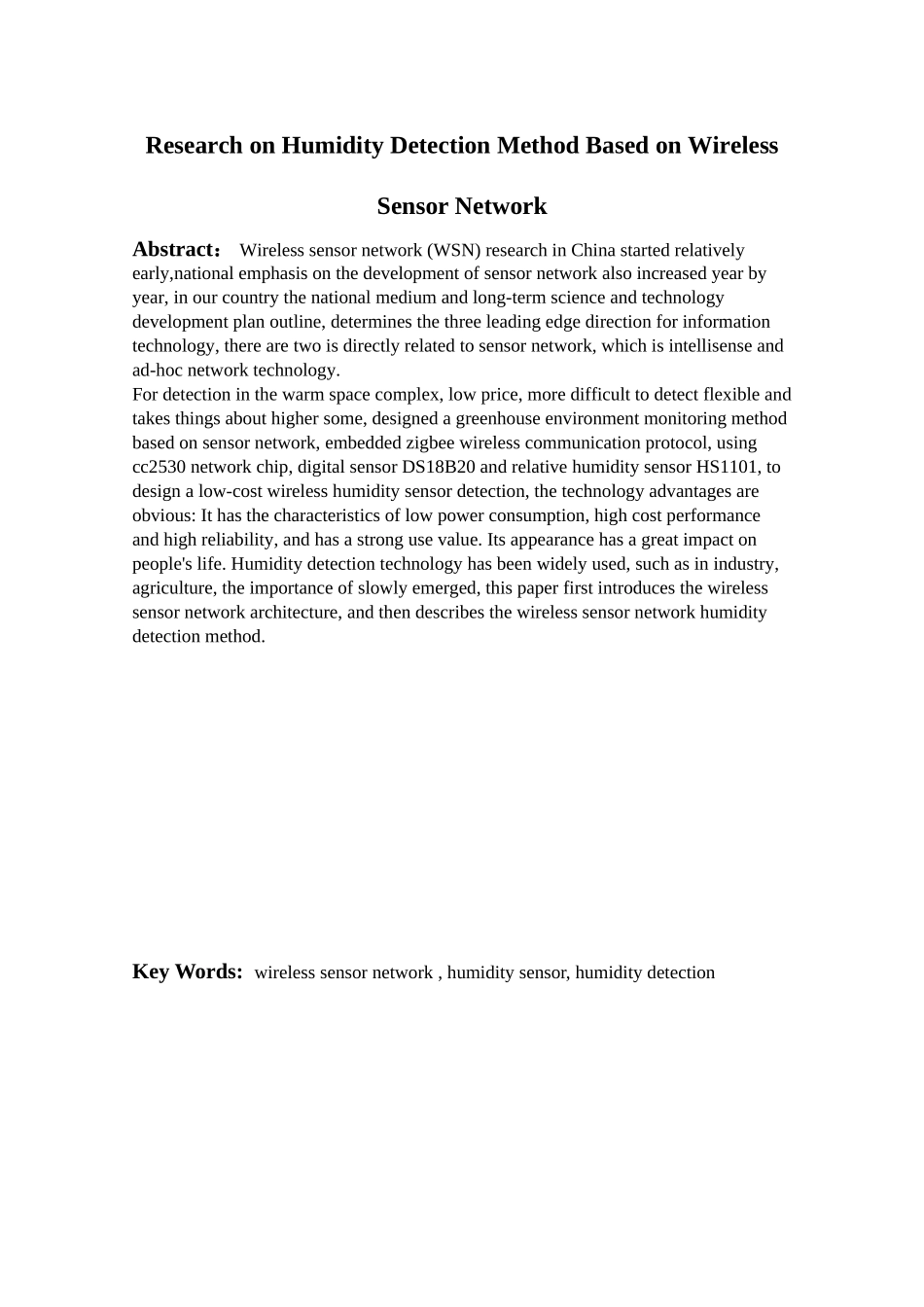基于无线传感网的湿度检测方法研究分析  电子信息工程专业_第2页