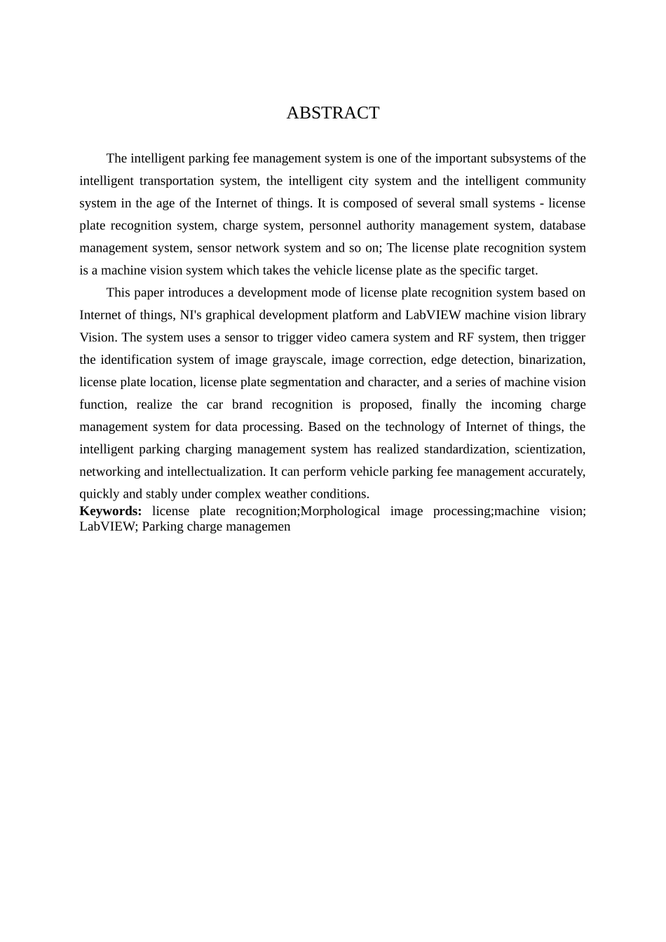 基于物联网技术的智能停车库收费管理系统设计分析研究 物流管理专业_第2页
