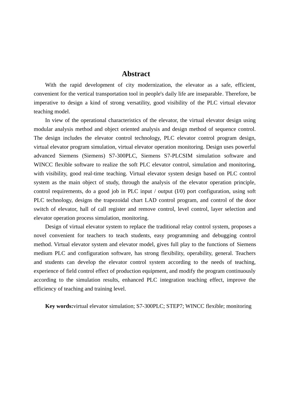 基于西门子S7-300PLC的虚拟电梯分析研究  电子信息工程专业_第2页