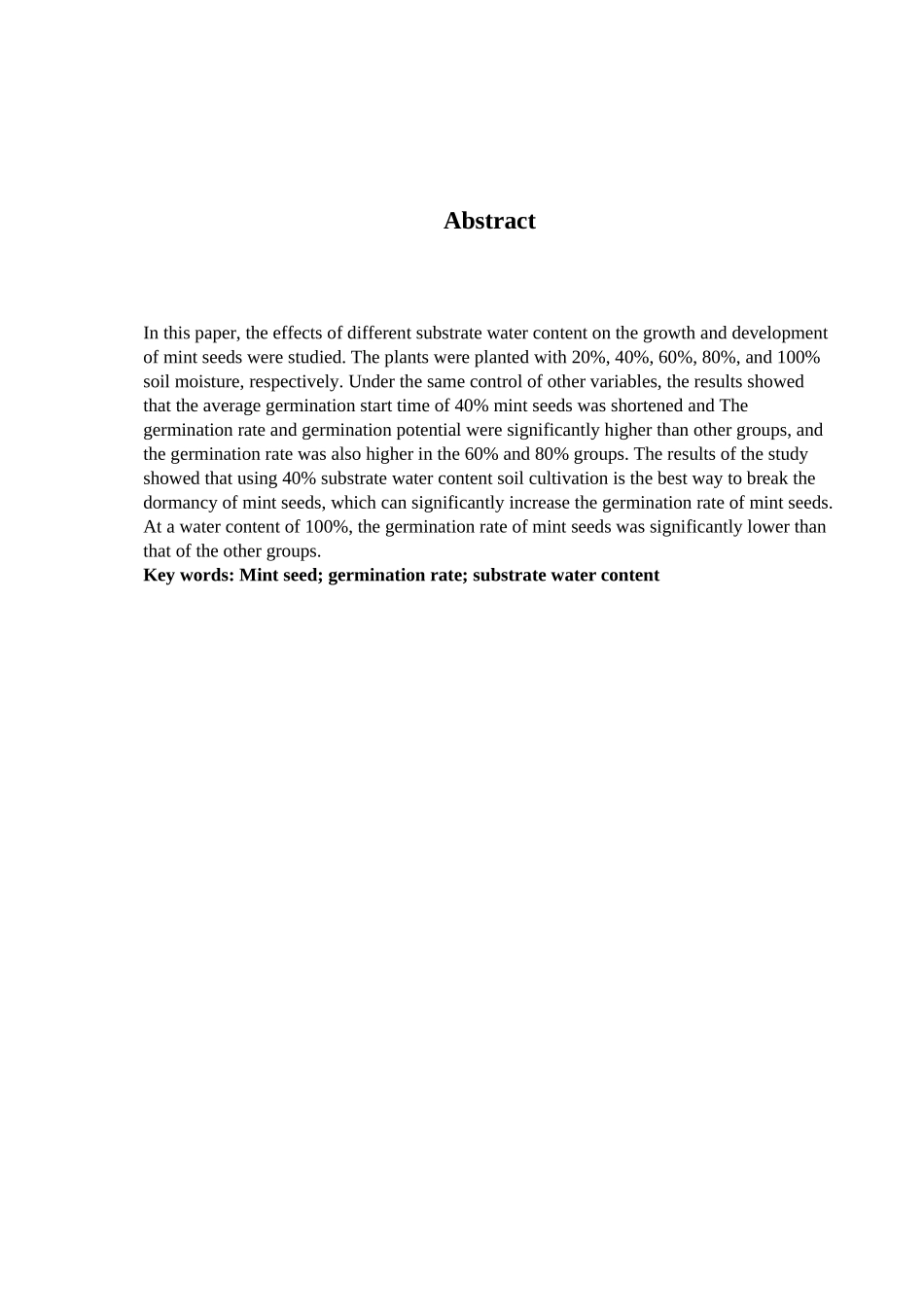 基质不同含水量对薄荷种子生长发育的影响分析研究   生物技术专业_第3页