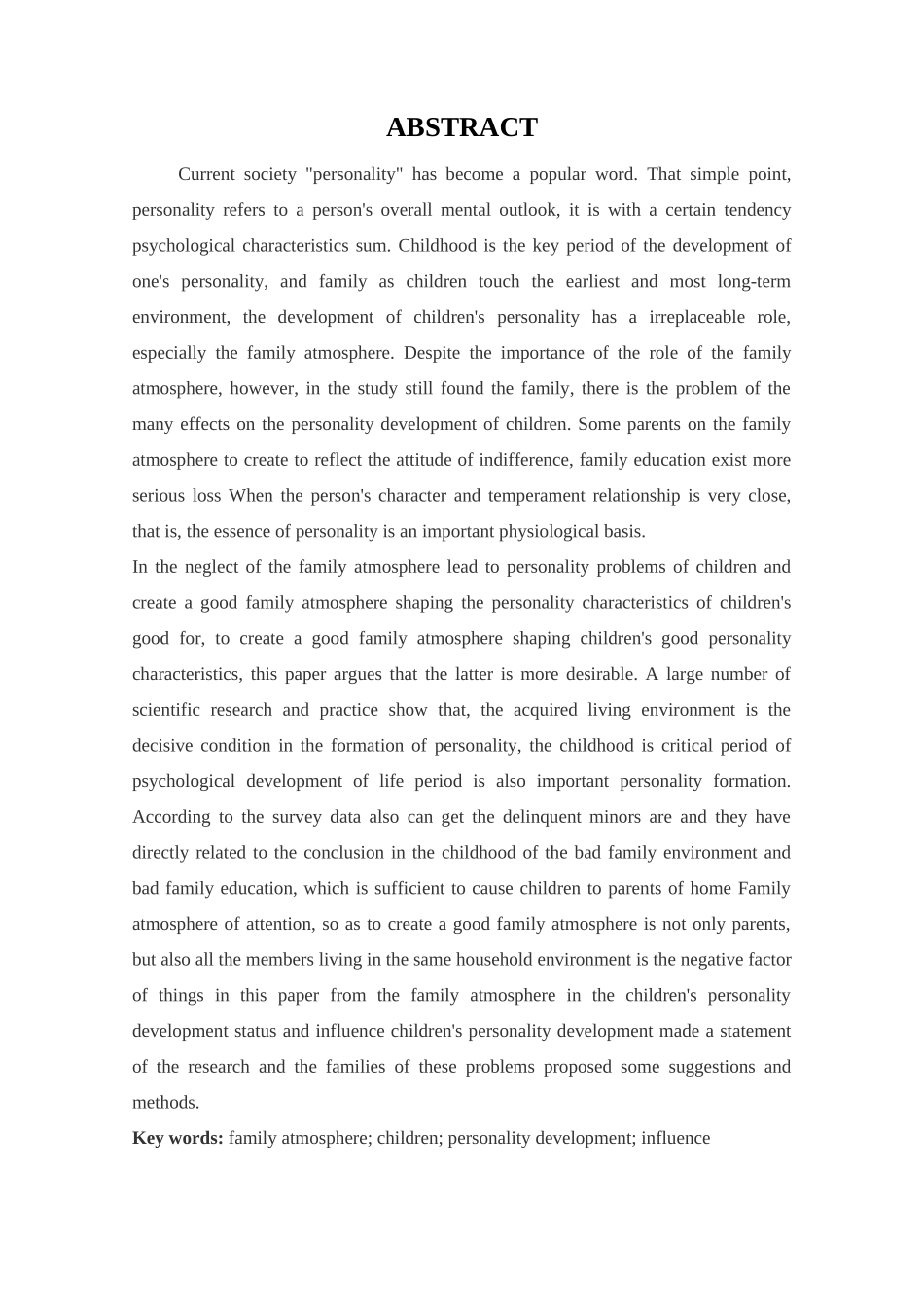 家庭氛围对幼儿个性影响的调查研究分析——以玛曲县中心幼儿园为例   学前教育(艺术教育方向)专业_第2页