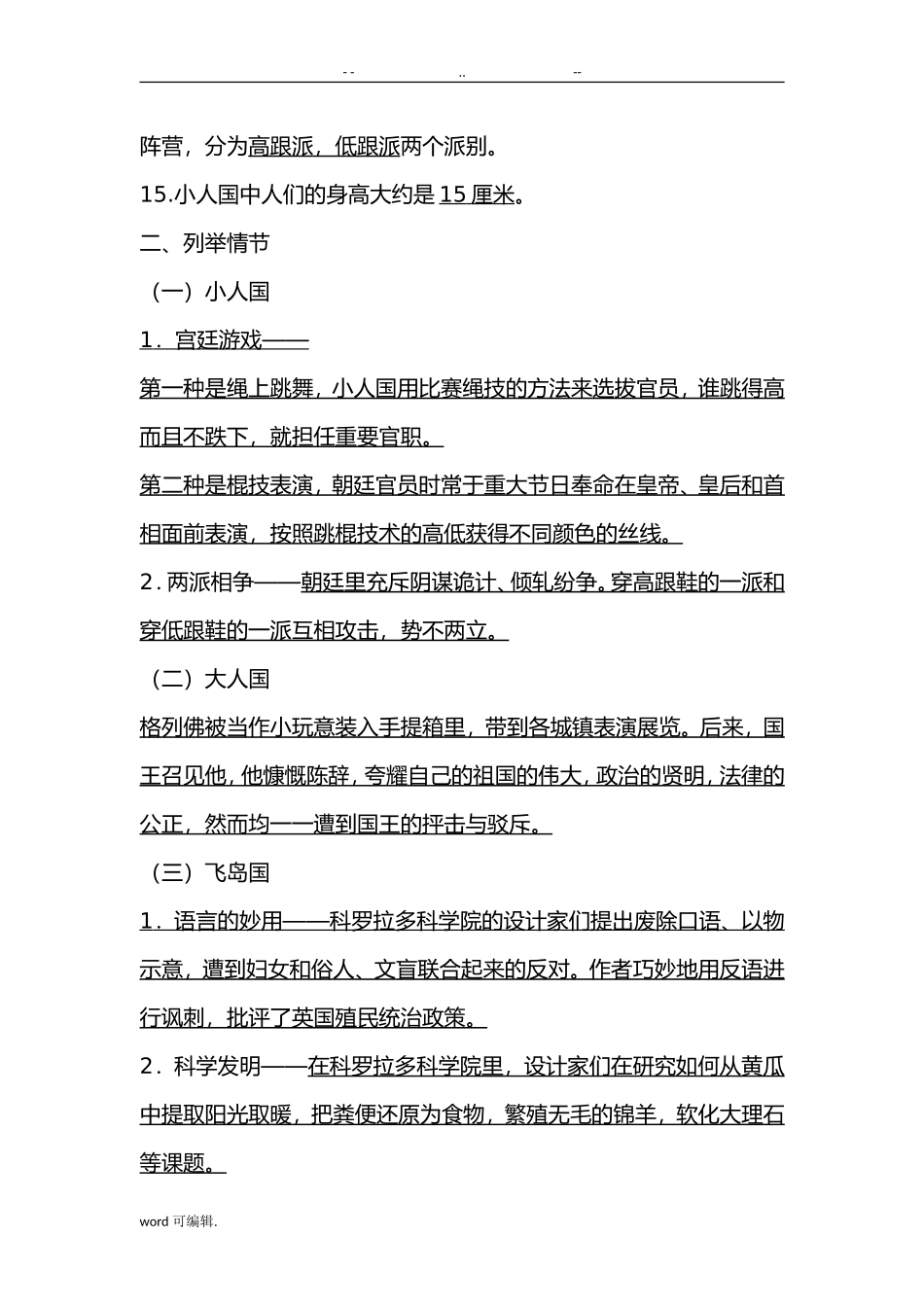 《格列佛游记》课外阅读题库_第3页