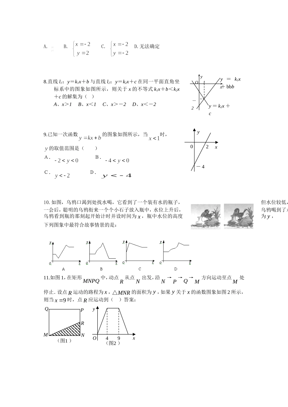 函数图像专题检测测试题_第2页