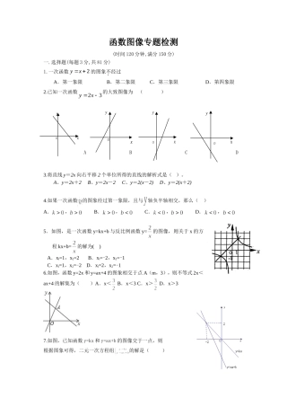 函数图像专题检测测试题