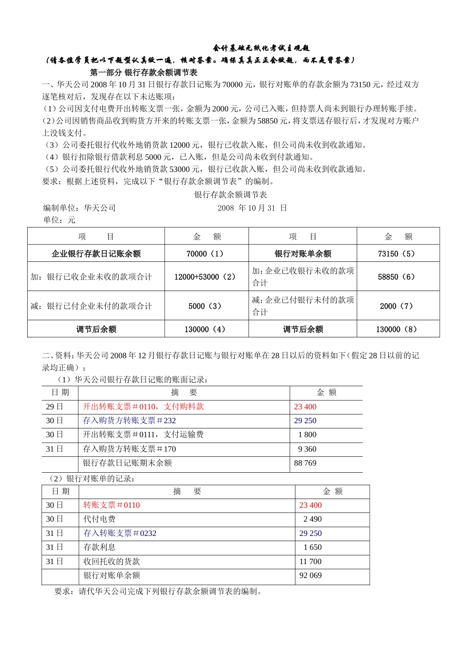 会计基础无纸化考试主观题_第1页