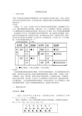 乐理知识认知知识点梳理汇总