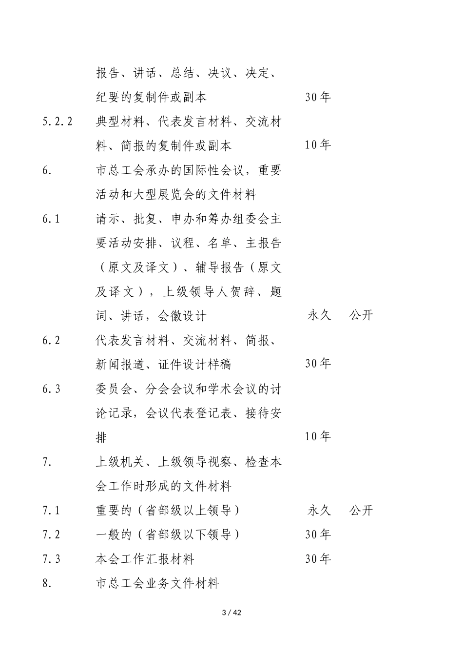 上海市总工会机关文件材料归档范围和文书档案保管期限表_第3页