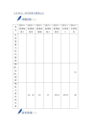 哲学思想与唯物主义测试题