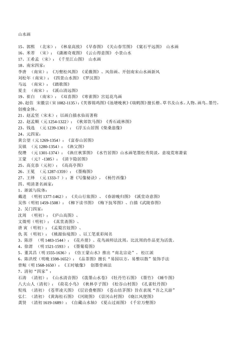 中国历代名画家及作品_第2页