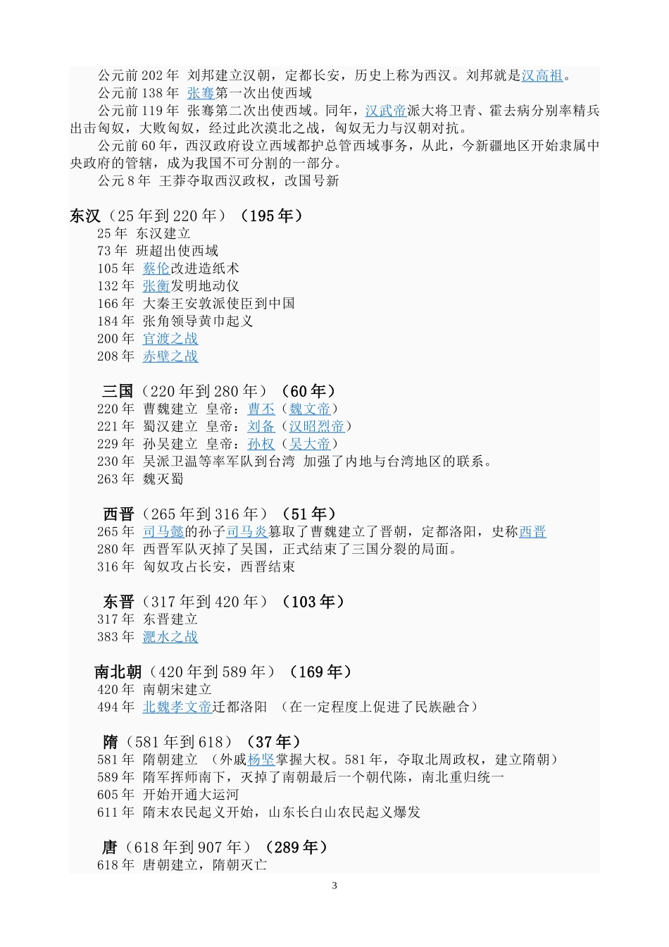 中国历史年表知识点梳理汇总_第3页