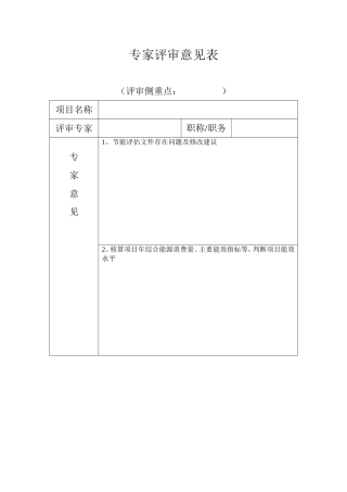 专家评审意见表