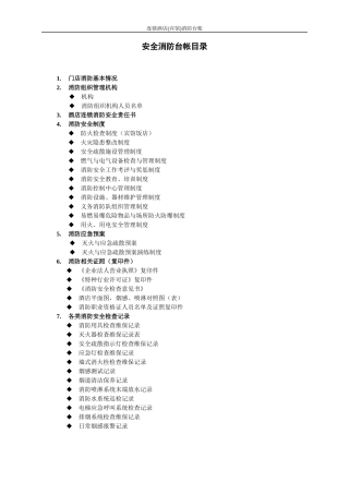 连锁酒店(宾馆)消防台账