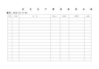 安全生产费用使用台帐表