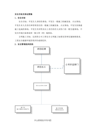 安全目标及保证措施
