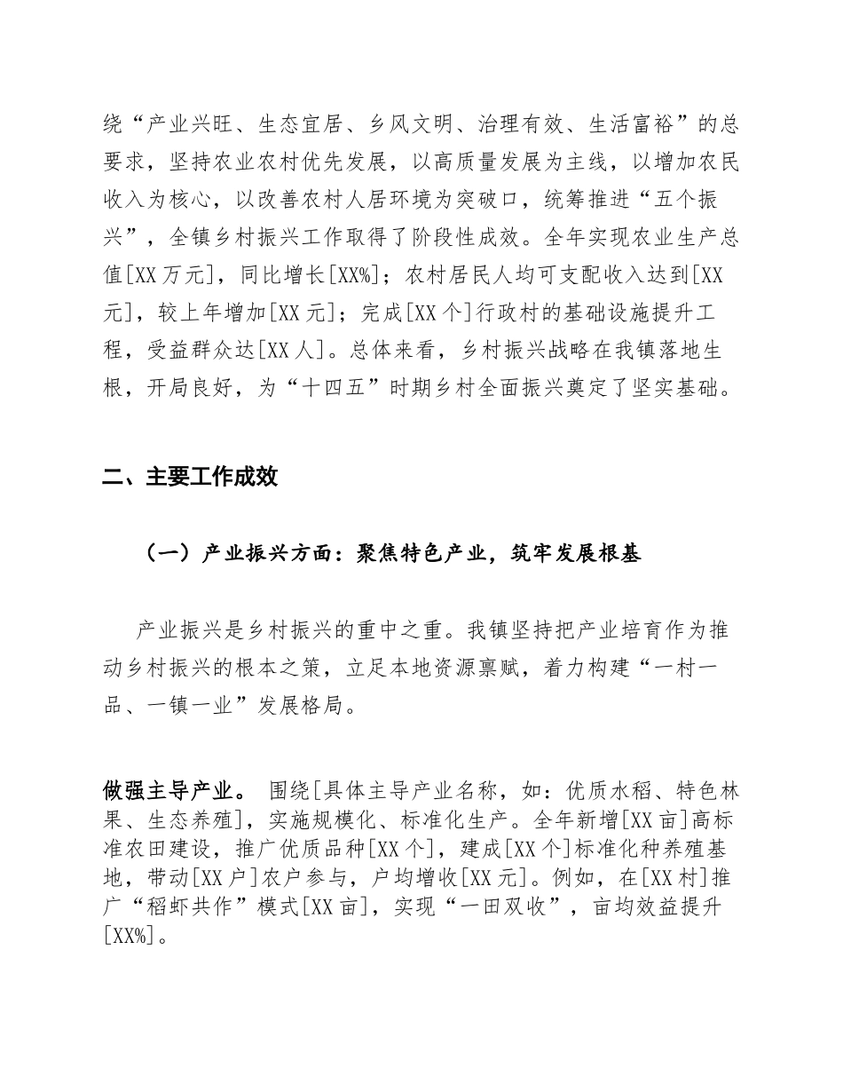 2020年乡镇乡村振兴工作总结（含Word模板）_第2页