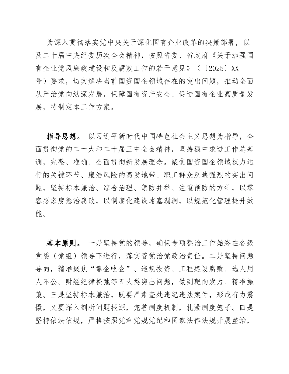 2026年国资国企领域突出问题专项整治工作方案（含任务清单模板）_第3页