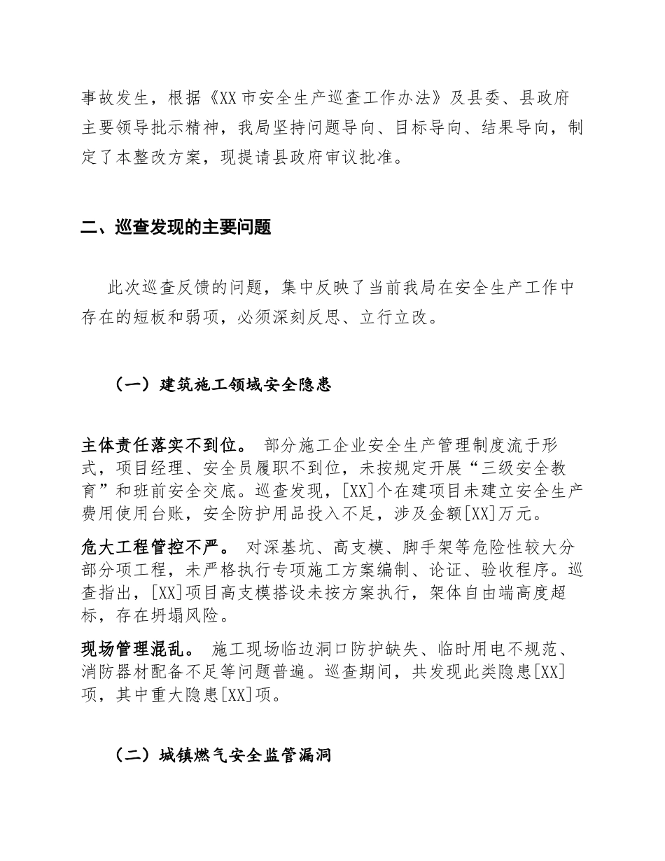 2026年县住建局关于安全生产巡查整改工作的请示（含整改方案模板）_第3页