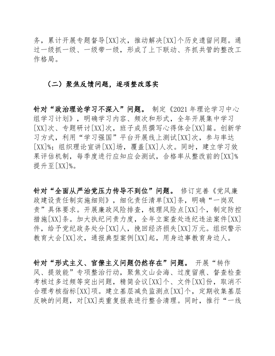 2021年巡察整改情况自查报告（含问题清单与整改措施模板）_第3页