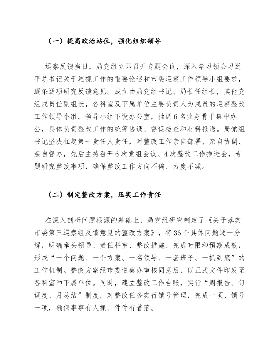 2025年XX市卫生健康局党组巡察整改情况报告（含整改台账模板）_第3页