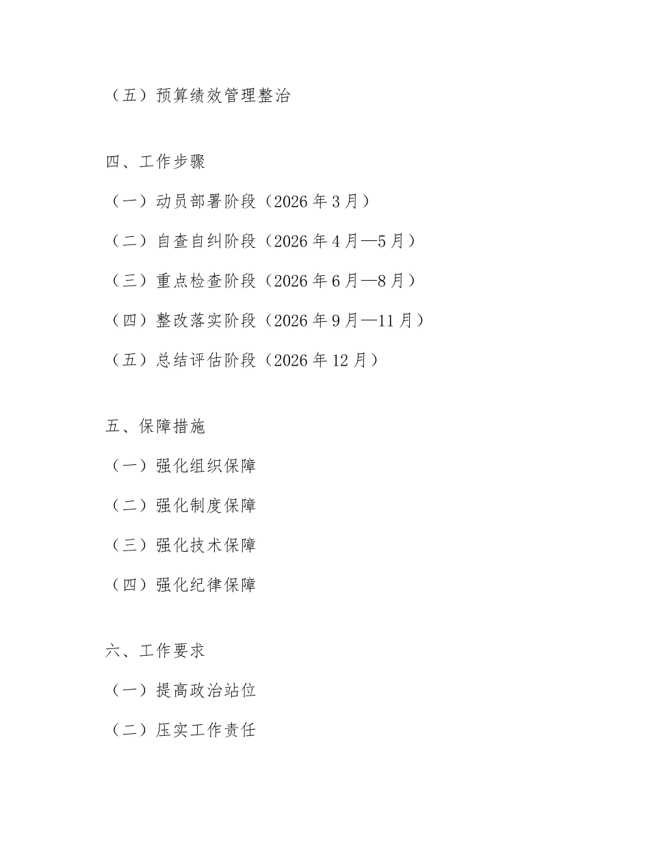 2026年财政局机关单位预算执行专项整治工作方案（含工作台账模板）_第2页