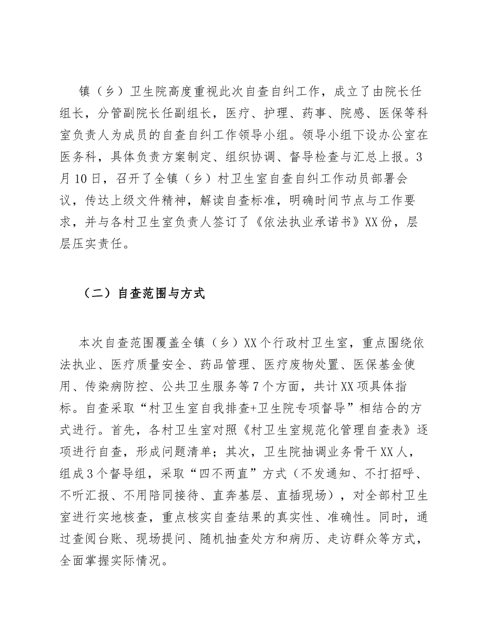 2026年村卫生室自查自纠整改报告（含问题清单与整改台账模板）_第2页