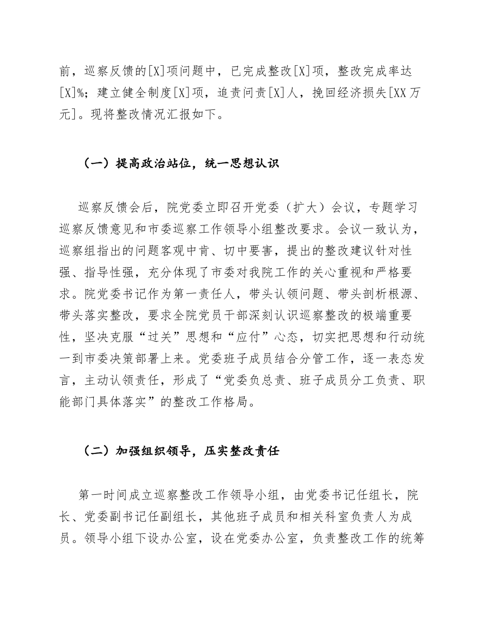 2026年公立医院巡察整改工作情况汇报（含问题清单与整改台账）_第3页