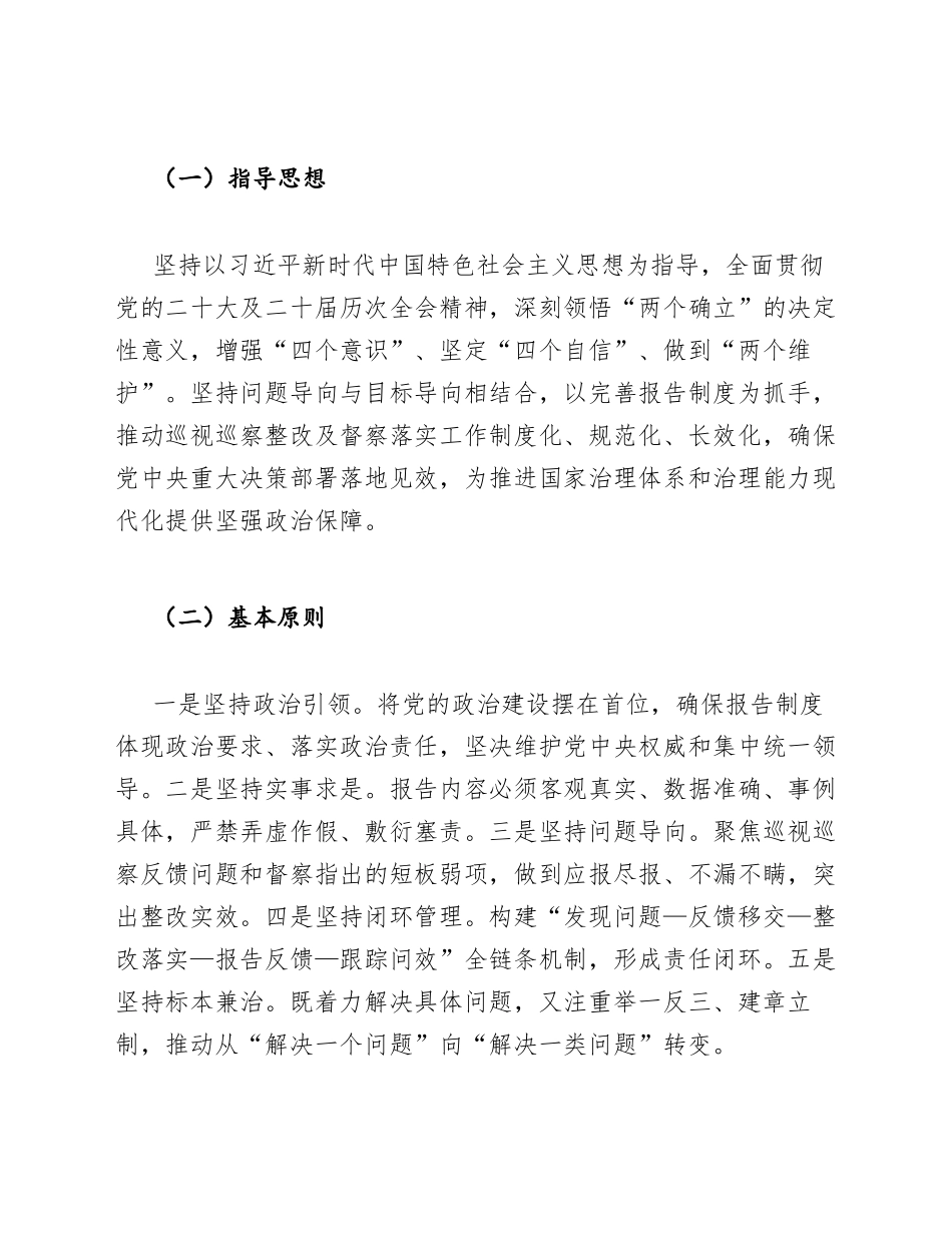 2026年关于完善巡视巡察整改、督察落实情况报告制度的实施意见（含制度模板）_第3页