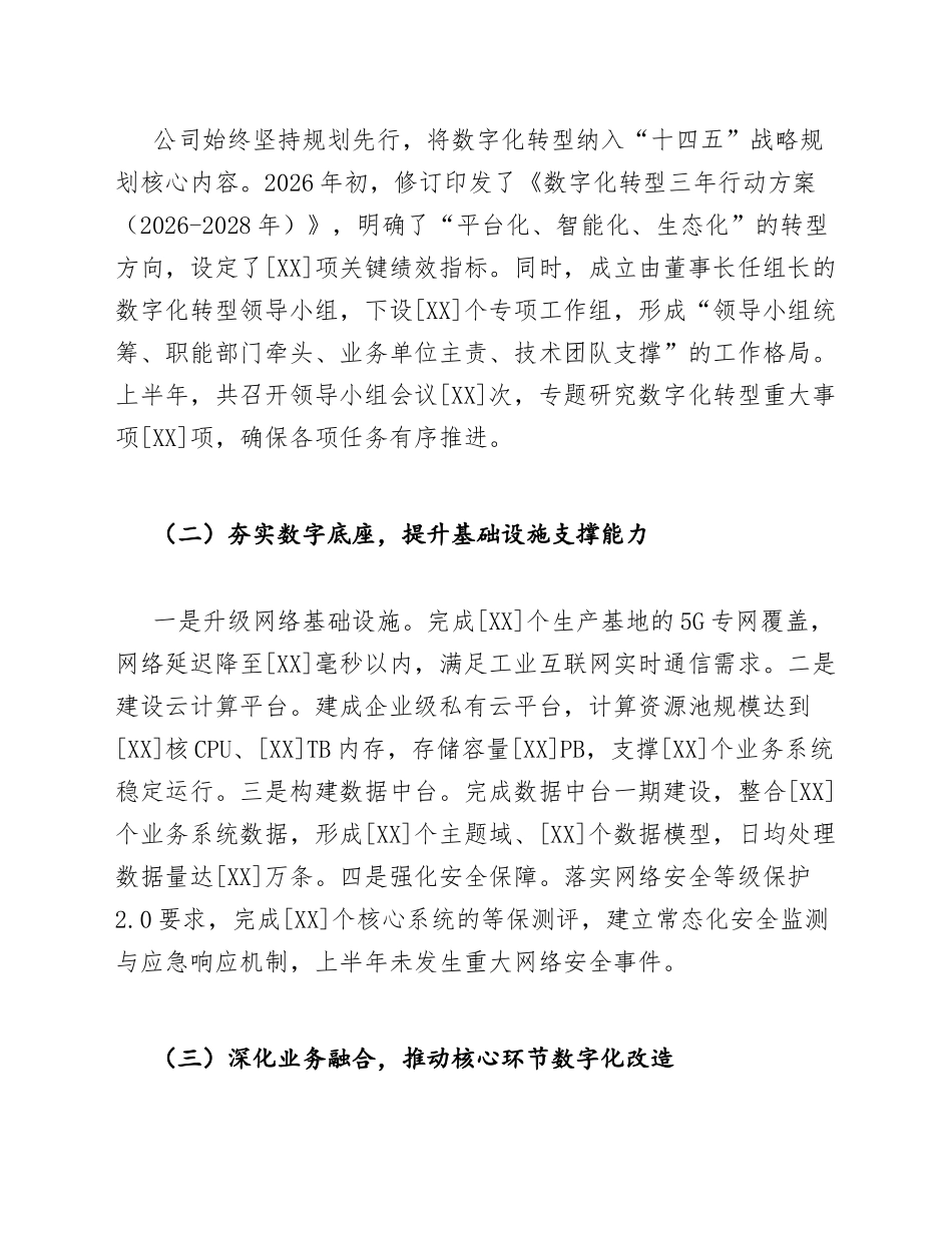 2026年国有企业上半年数字化转型工作总结（含成效汇报模板）_第3页