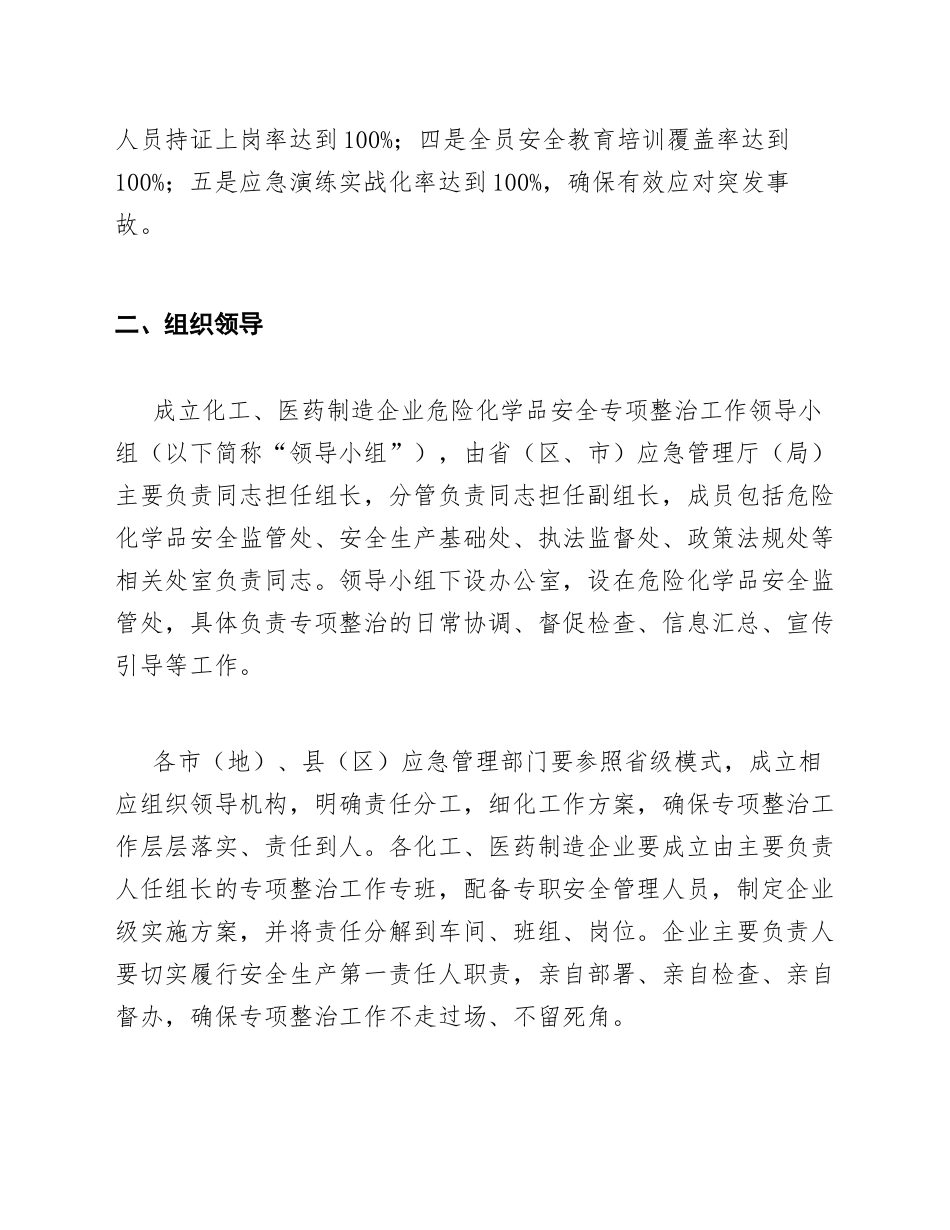 2026年化工、医药制造企业危险化学品安全专项整治工作方案（含工作模板）_第2页