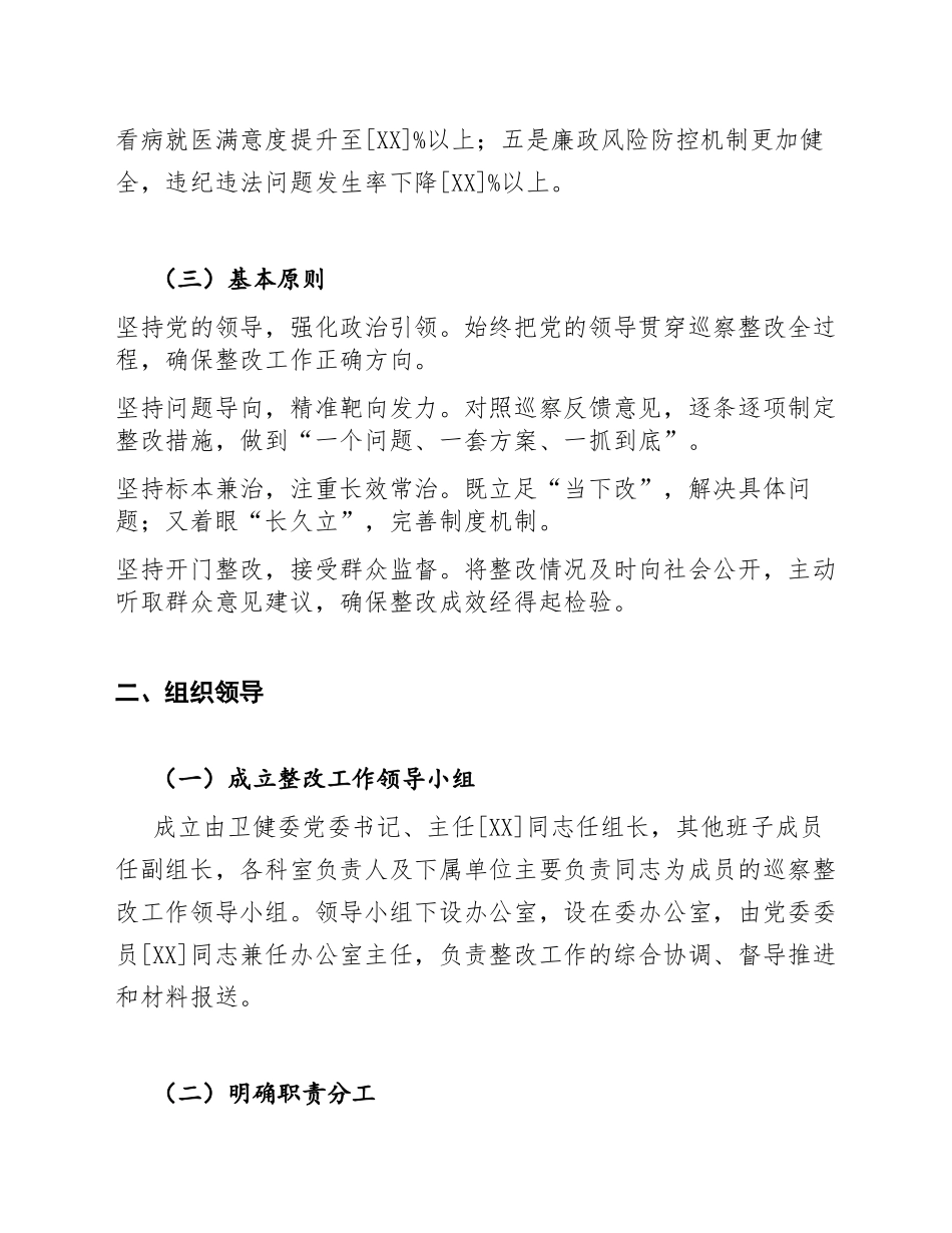 2026年卫健委巡察整改工作方案（含责任分工与整改台账模板）_第2页