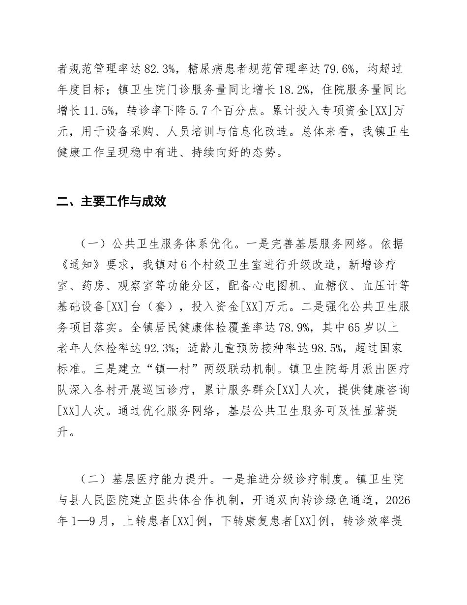 2026年乡镇基层卫生与健康工作专项报告（含整改方案模板）_第2页