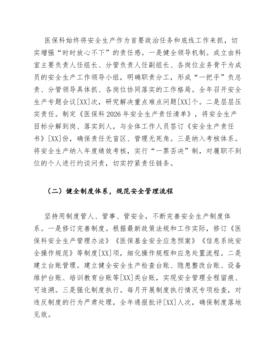 2026年医保科安全生产工作总结及2027年工作计划（含自查整改模板）_第2页