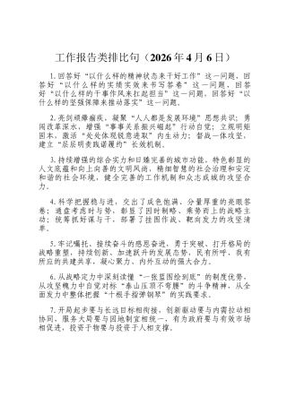 工作报告类排比句（2026年4月6日）