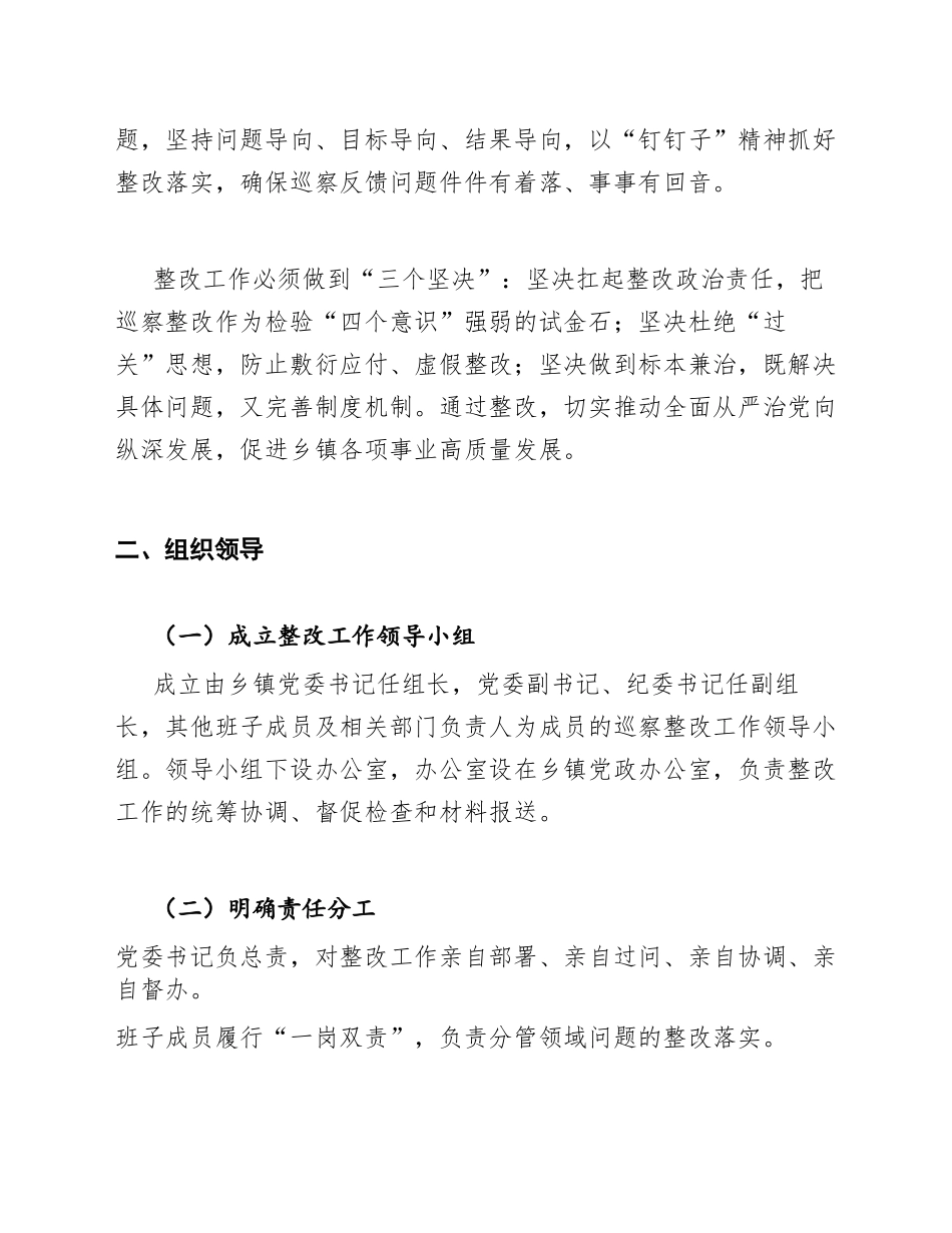 2020年乡镇巡察整改工作方案（含整改台账模板）_第2页