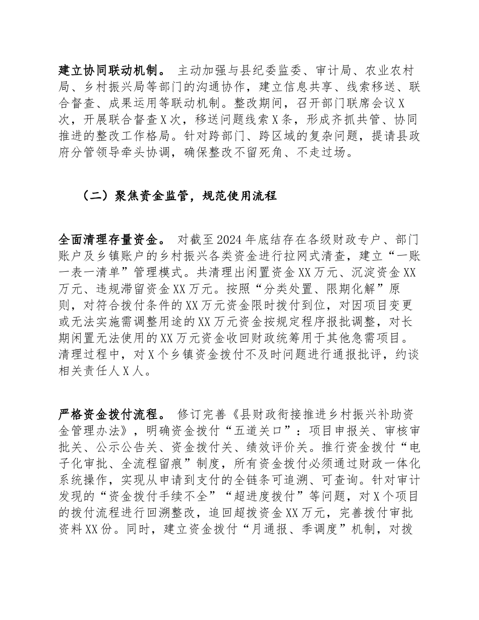 2025年财政局关于乡村振兴领域问题整改落实情况的报告（附整改台账范本）_第3页