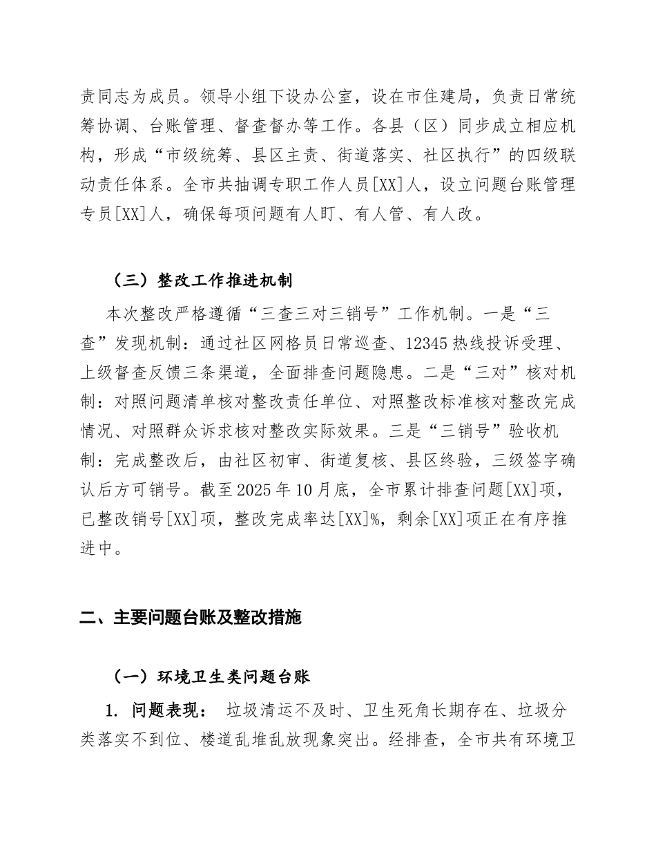 2025年度城市社区综合治理整改问题台账工作报告（含问题清单与整改措施模板）_第2页