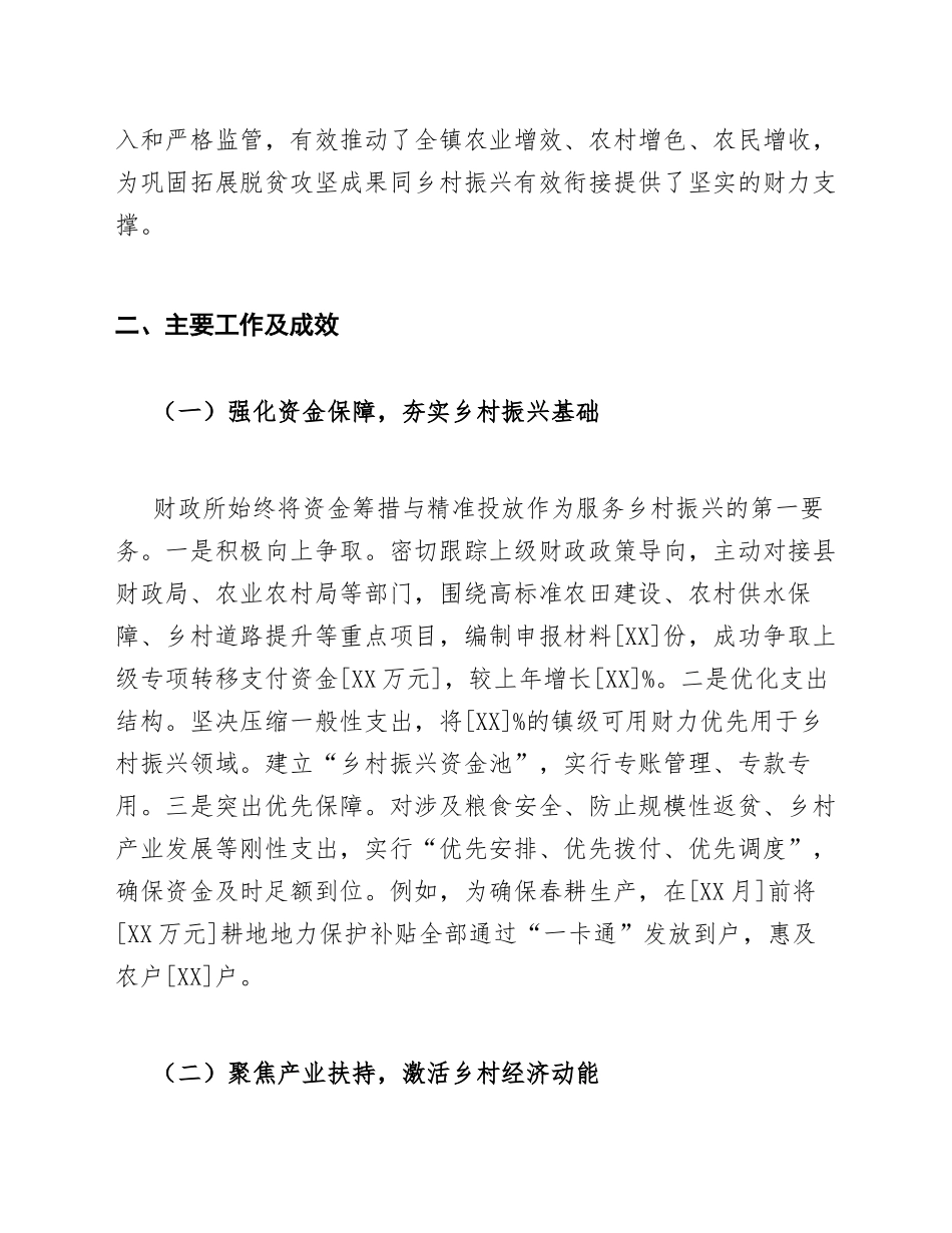 2025年乡镇财政所服务乡村振兴战略工作总结（含问题剖析及改进措施）_第2页