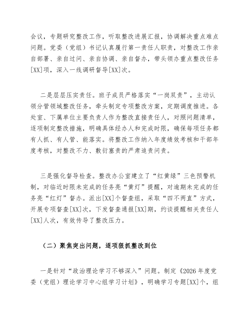 2026年度[XX单位]巡视反馈问题整改落实情况报告（含问题清单与整改台账）_第3页