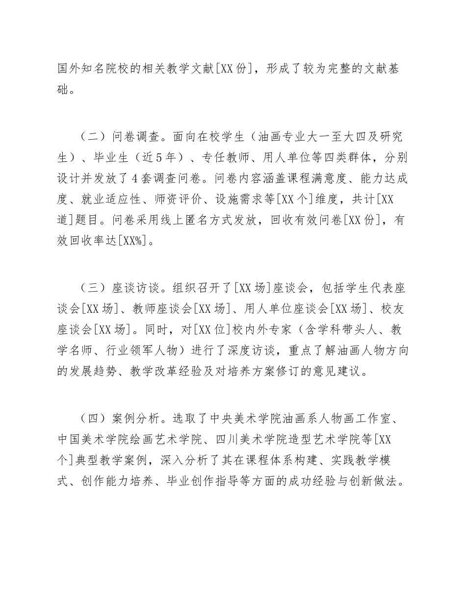 2026年高校油画专业人物培养方案修订调研报告（含附件清单）_第3页