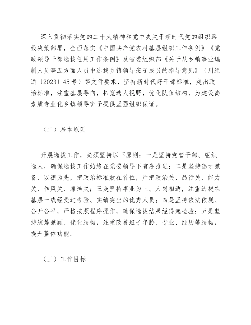 2026年广安市选拔乡镇事业编制人员等五方面人员进入乡镇领导班子工作方案（含Word模板）_第3页