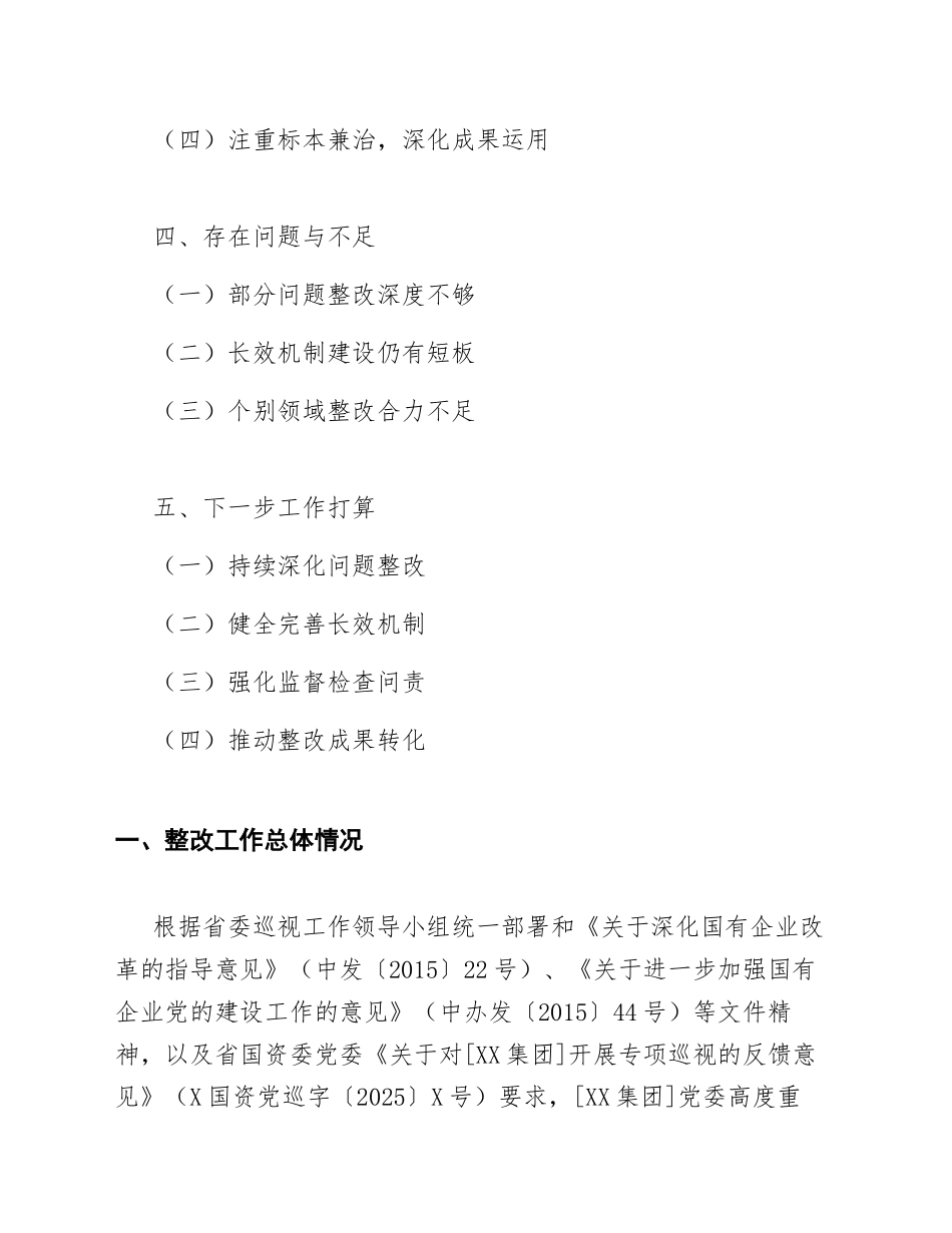 2026年国有企业专项整改情况报告（含封面模板及编制说明）_第2页