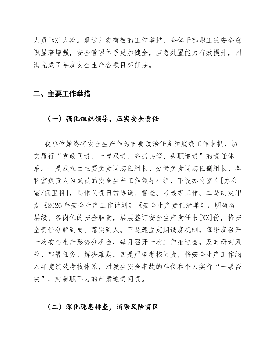 2026年机关单位安全生产专项工作总结模板（含整改台账范文）_第3页