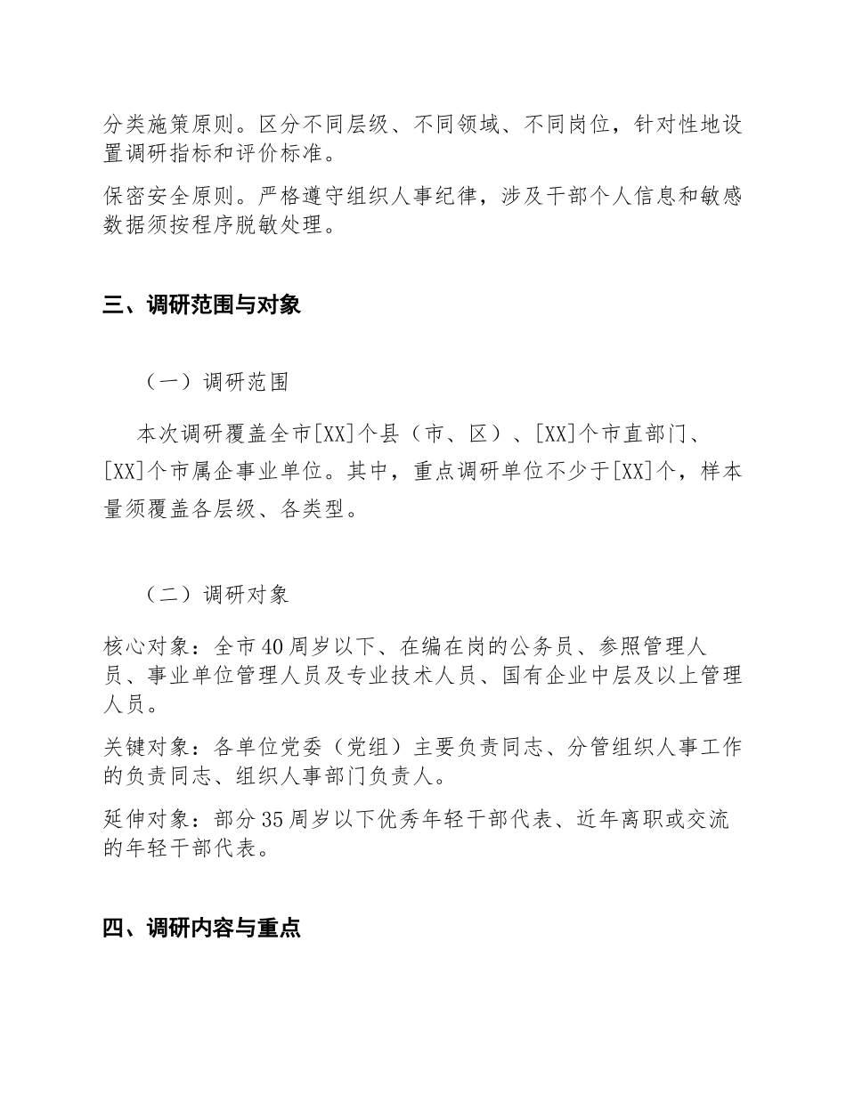 2026年年轻干部队伍建设专题调研工作方案（含任务清单模板）_第3页